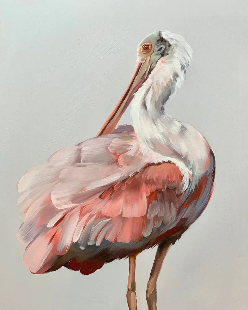 An Artist Creates Expressive Oil Paintings of Birds