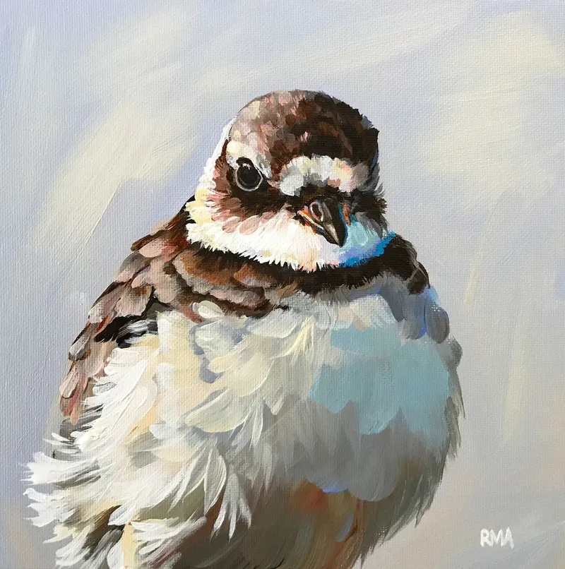 Bird-themed oil canvases